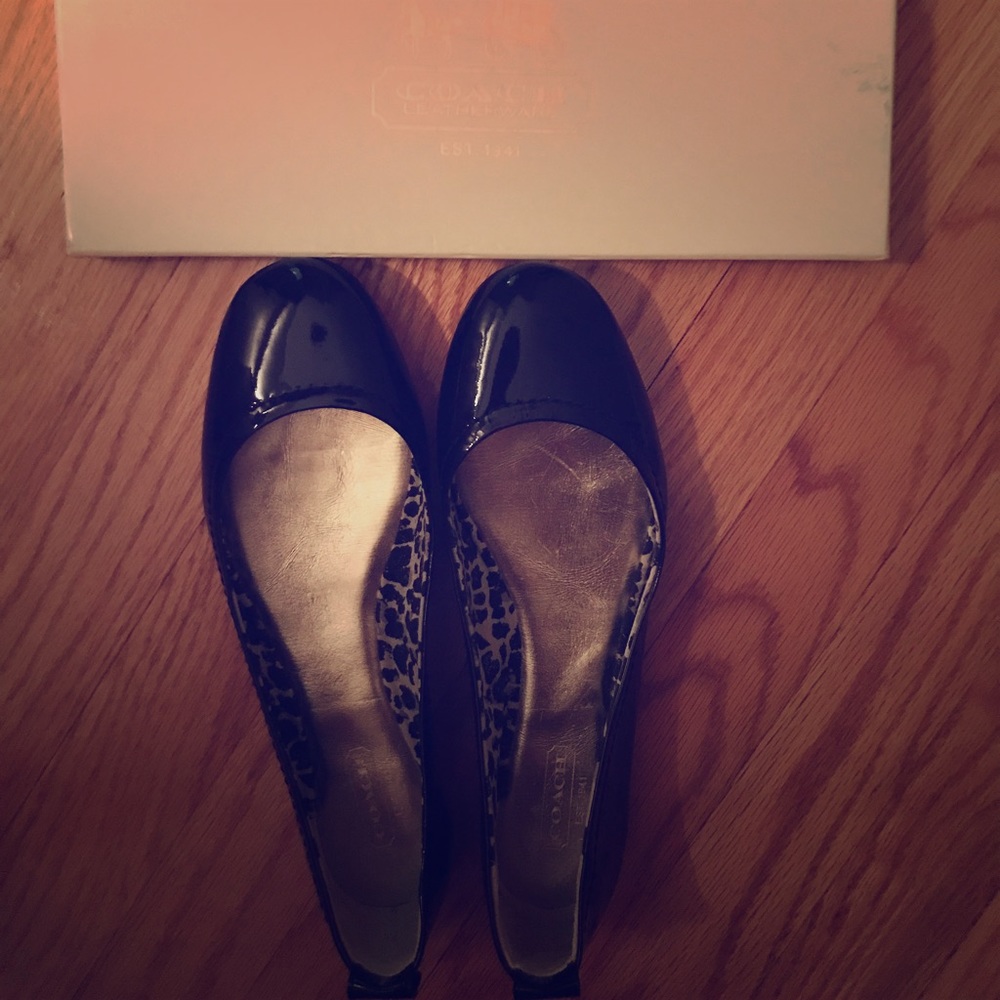 Coach  Patent leather black flats- Brand New